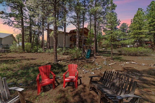 Sip a refreshing drink, chat with family or read and relax in the large backyard