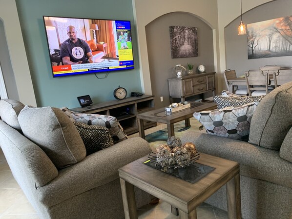 TV, table football, ping pong, music library