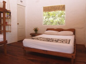 Individually decorated, desk, laptop workspace, bed sheets