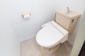 Combined shower/bathtub, free toiletries, hair dryer, slippers