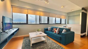 Apartment, 2 Bedrooms, Non Smoking, 2 Bathrooms | Living area | 43-inch LED TV with digital channels, TV, streaming services - The Hub SS2 by manatidur (Petaling Jaya)