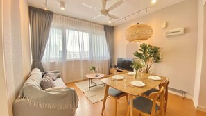 Apartment, 1 Bedroom, Non Smoking, Kitchen | Living area | 43-inch LED TV with digital channels, TV, streaming services - The Hub SS2 by manatidur (Petaling Jaya)