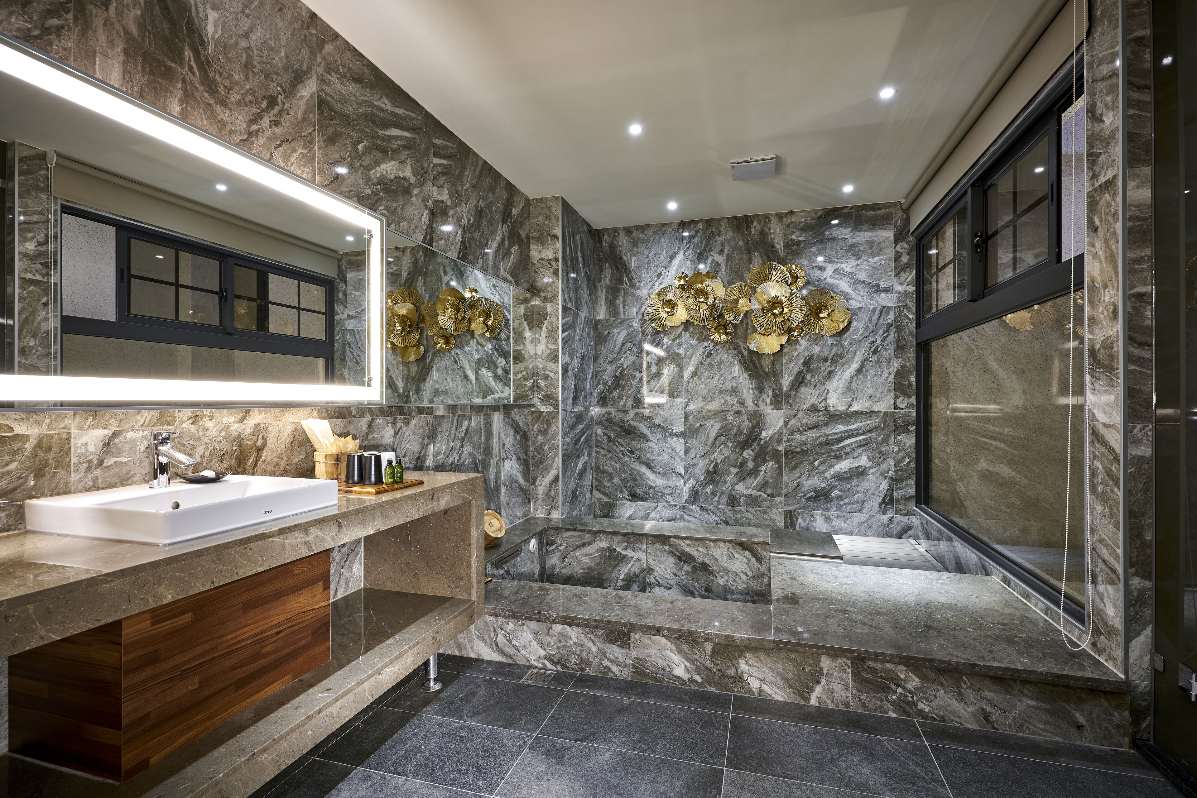 elite twin room | bathroom | separate bathtub and shower, spring water bathtub, hair dryer, bathrobes