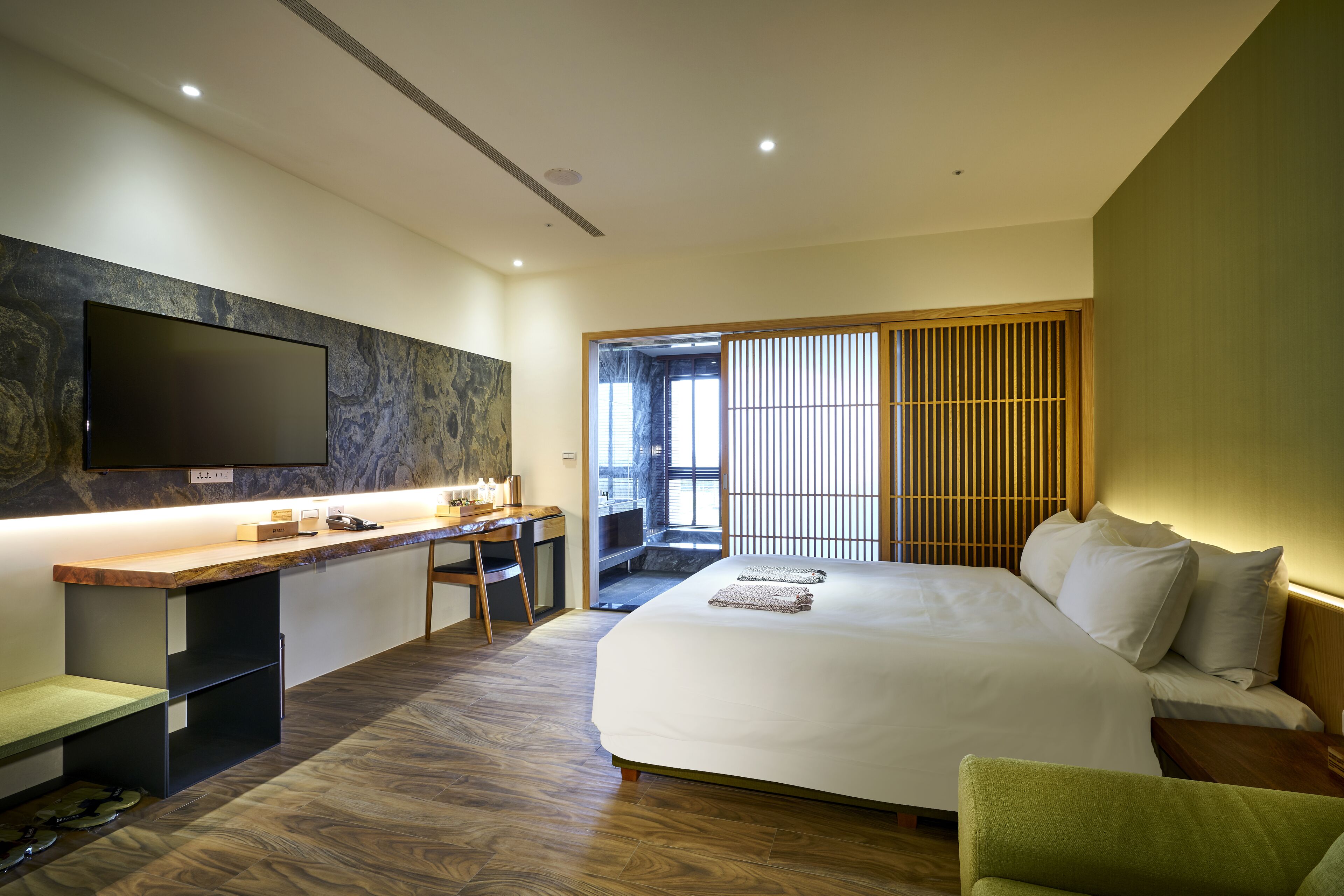 deluxe double room | individually furnished, desk, laptop workspace, soundproofing