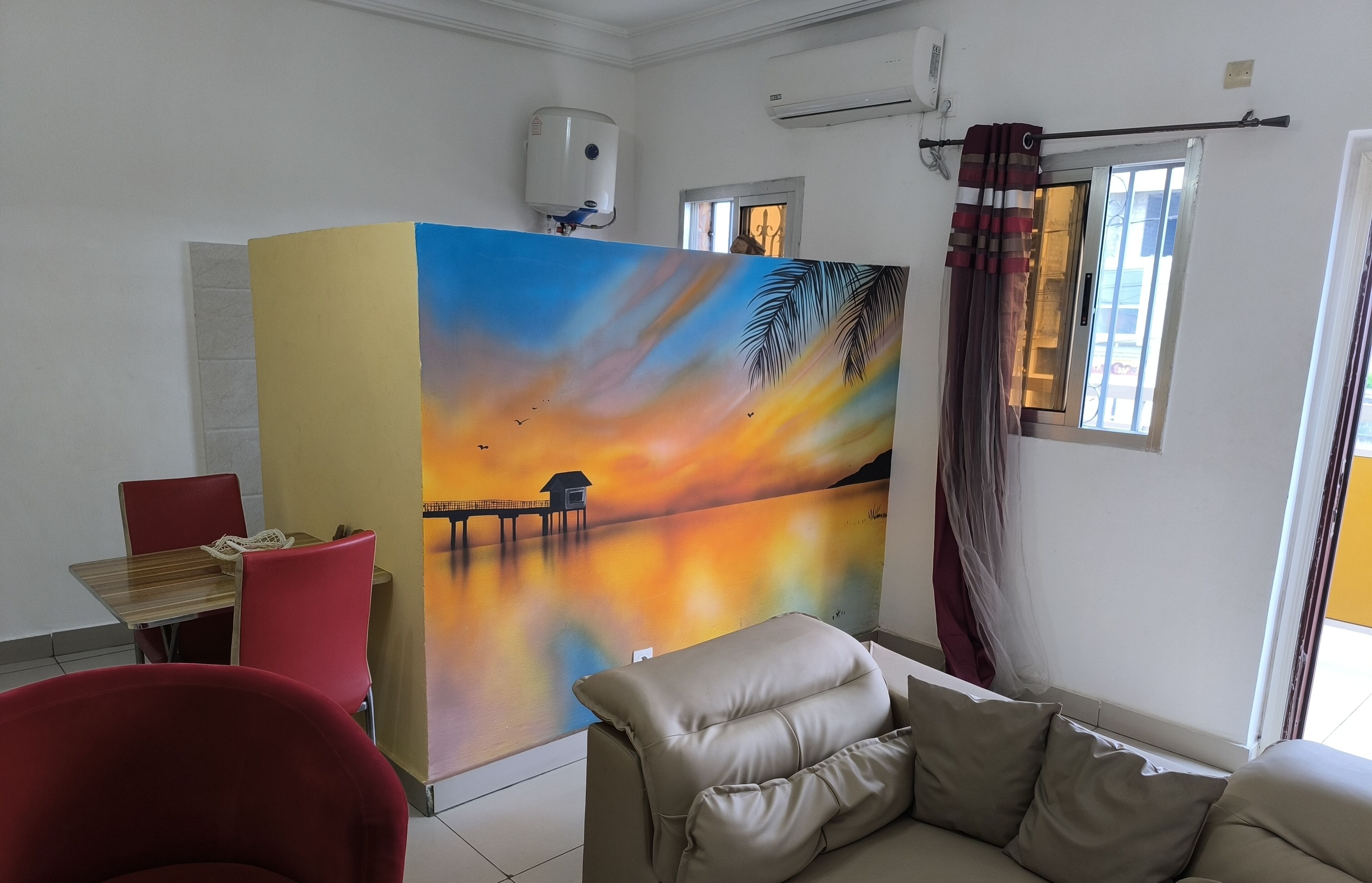 Luxury Penthouse | Living area | 43-inch LCD TV with satellite channels, TV