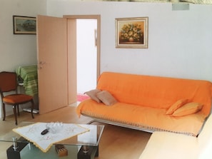 Apartment, 2 Bedrooms | Living area | Flat-screen TV, fireplace - Apartment Jelka (Supetar)