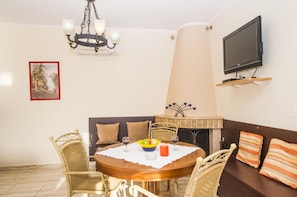 Apartment, 2 Bedrooms | Living area | TV - Cozy Flat In An Olive Grove Near a Sandy Beach (Trifylia)