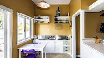 Fridge, microwave, oven, toaster