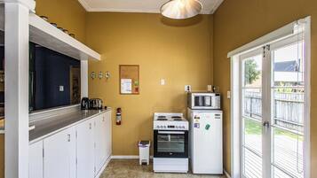 Fridge, microwave, oven, toaster