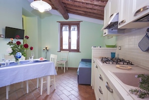 Apartment, 2 Bedrooms (ROSMARINO) | Private kitchenette | Full-sized fridge, stovetop, cookware/dishes/utensils