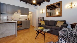 Apartment, 1 Bedroom (Via Vittoria) | Private kitchen | Coffee/tea maker, full-size fridge, microwave, oven - Via Vittoria - WR Apartments (Rome)