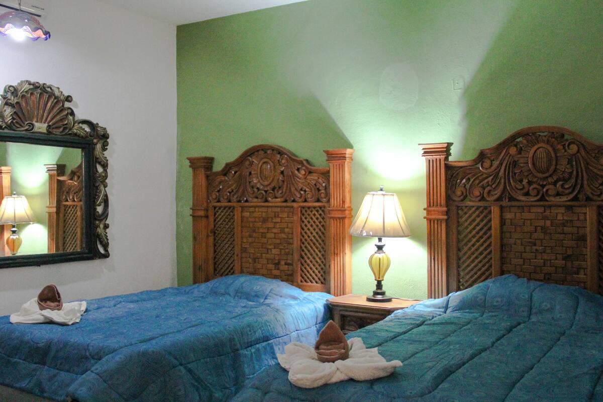 Family Room, 2 Double Beds, Non Smoking, Garden View | Premium bedding, iron/ironing board (on request), WiFi (free)
