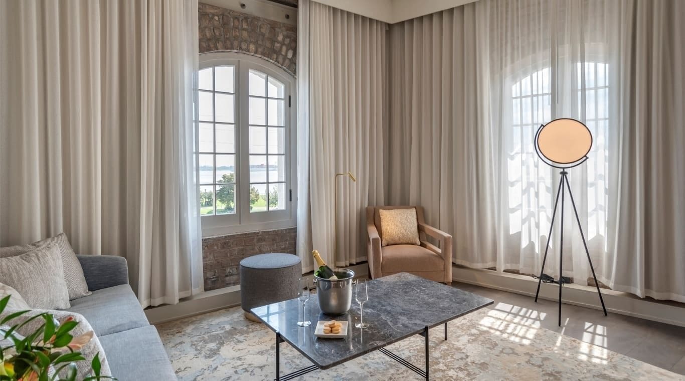 signature studio suite, 1 king bed, river view | view from room