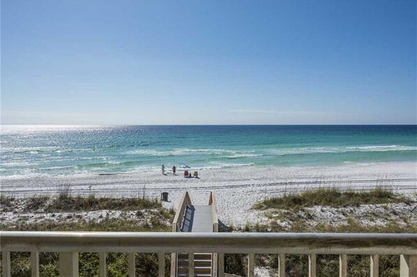 Guests can enjoy stunning ocean views from the balcony.