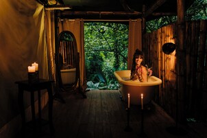 Superior Tree House, Bathtub, Hill View | Bathroom | Shower, free toiletries, hair dryer, towels