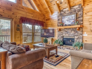 TV, fireplace, DVD player