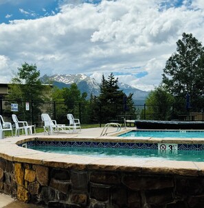 Outdoor pool, a heated pool - 🏔️☀️⛵️UPDATED! Mountain Lake views! Near Marina & Amphitheater -Pool Hottub WiFi  (Dillon)