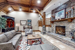 TV, fireplace, DVD player