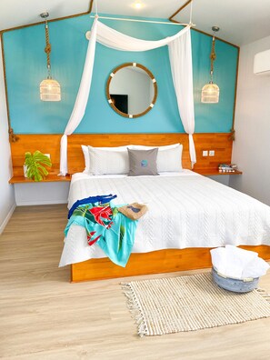 1 غرفة نوم وأغطية فراش متميزة وأسرّة بطبقة علوية مريحة وخزنة داخل الغرفة