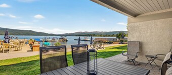 Lakefront condo w/ beach and seasonal heated pool