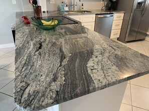 Full-size fridge, microwave, oven, stovetop - Beachfront condo with direct pool & ocean view on St Augustine Beach (St Augustine Beach)