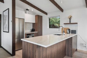 Fridge, microwave, oven, toaster