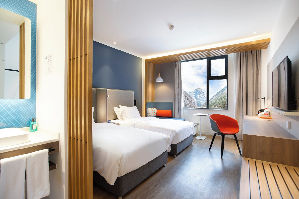 Chambre Standard, 2 lits une place, vue montagne