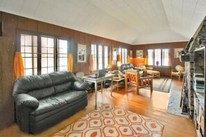 TV, fireplace, DVD player, video library