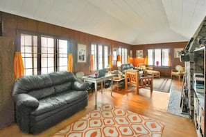 TV, fireplace, DVD player, video library
