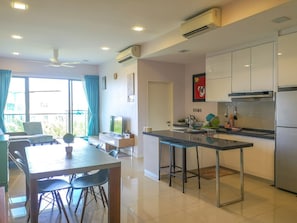 Fridge, electric kettle