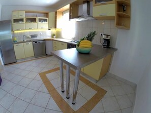 Fridge, oven, stovetop, dishwasher