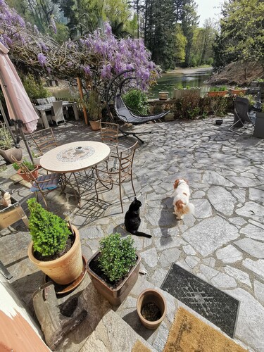 Ancien atelier du Moulin, réhabilité, en appartement de plein pied. 