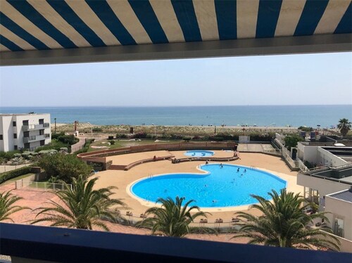 2-Zimmer-Wohnung + Kabine mit Pool und Parkplatz, 6 Betten, nah am Strand - Le Barcarès
