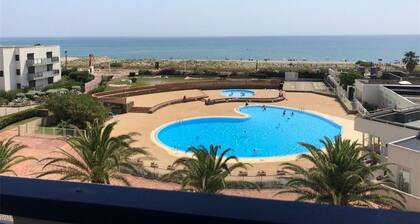 2-Zimmer-Wohnung + Kabine mit Pool und Parkplatz, 6 Betten, nah am Strand - Le Barcarès