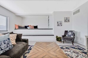 TV, fireplace, books - Massive Gathering Home with Ballroom - Sleeps 32+ (Meridian)