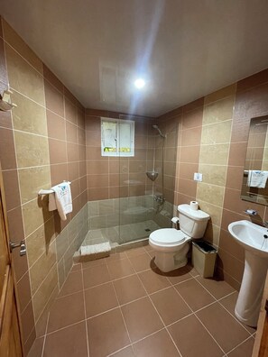 Apartemen Standar, 1 kamar tidur | Kamar mandi | Kombinasi shower/bathtub, pancuran hujan, handuk, dan sabun