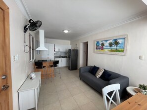 Superior Apartment, 2 Bedrooms | Living area | 32-inch Smart TV with digital channels, TV - Karimar Beach Condo Hotel (Punta Cana)