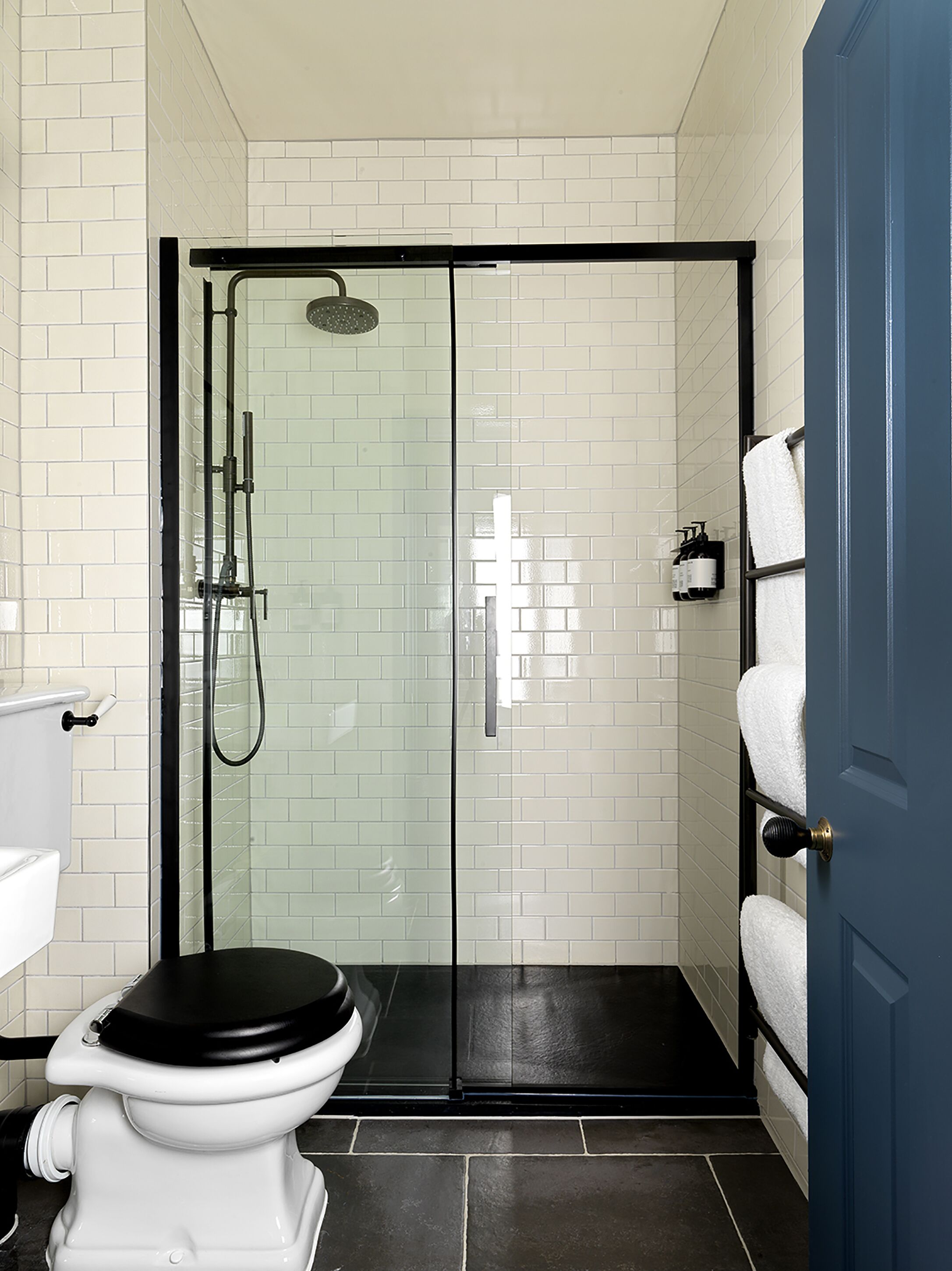 large double room | bathroom | shower, free toiletries, hair dryer, towels