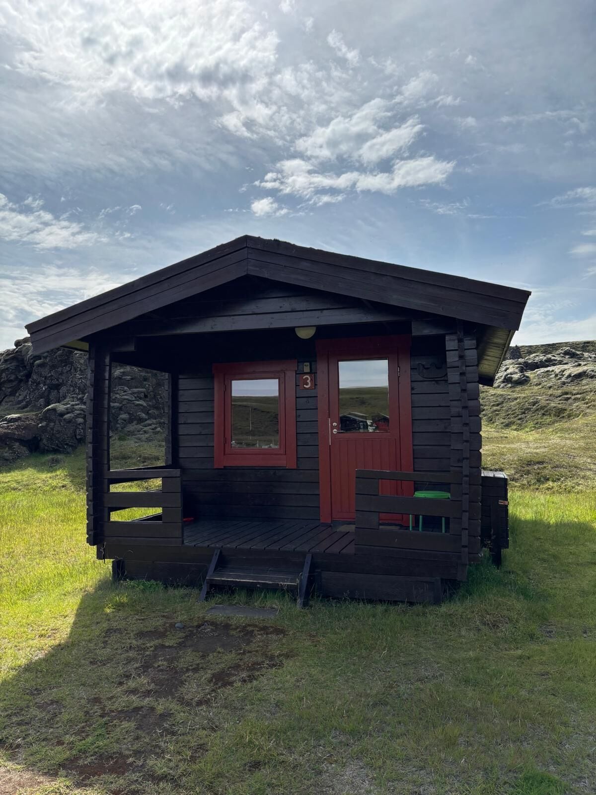 Cabin (Private WC, shared showers) | Terrace/patio