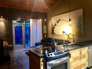 55-inch flat-screen TV with cable channels, TV - The Hangar Lofts Hotel (Columbia)