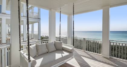 ** GULF FRONT HOME ** Sijaitsee Seaside Proper, askelmat rannalta ja kaupunkikeskuksista, vuodepaikkoja 10!