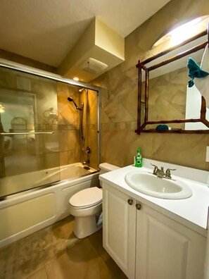 Hair dryer, towels