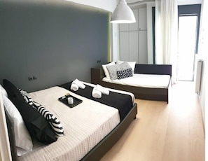 2 bedrooms, desk, soundproofing, iron/ironing board