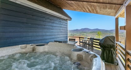 We are Open! It's ALL About That View! Hendersonville, Asheville NC, Hot Tub!