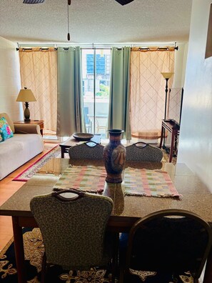 Flat-screen TV, DVD player