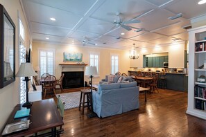 Smart TV, DVD player, books, streaming services