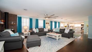 TV, books, stereo, printers