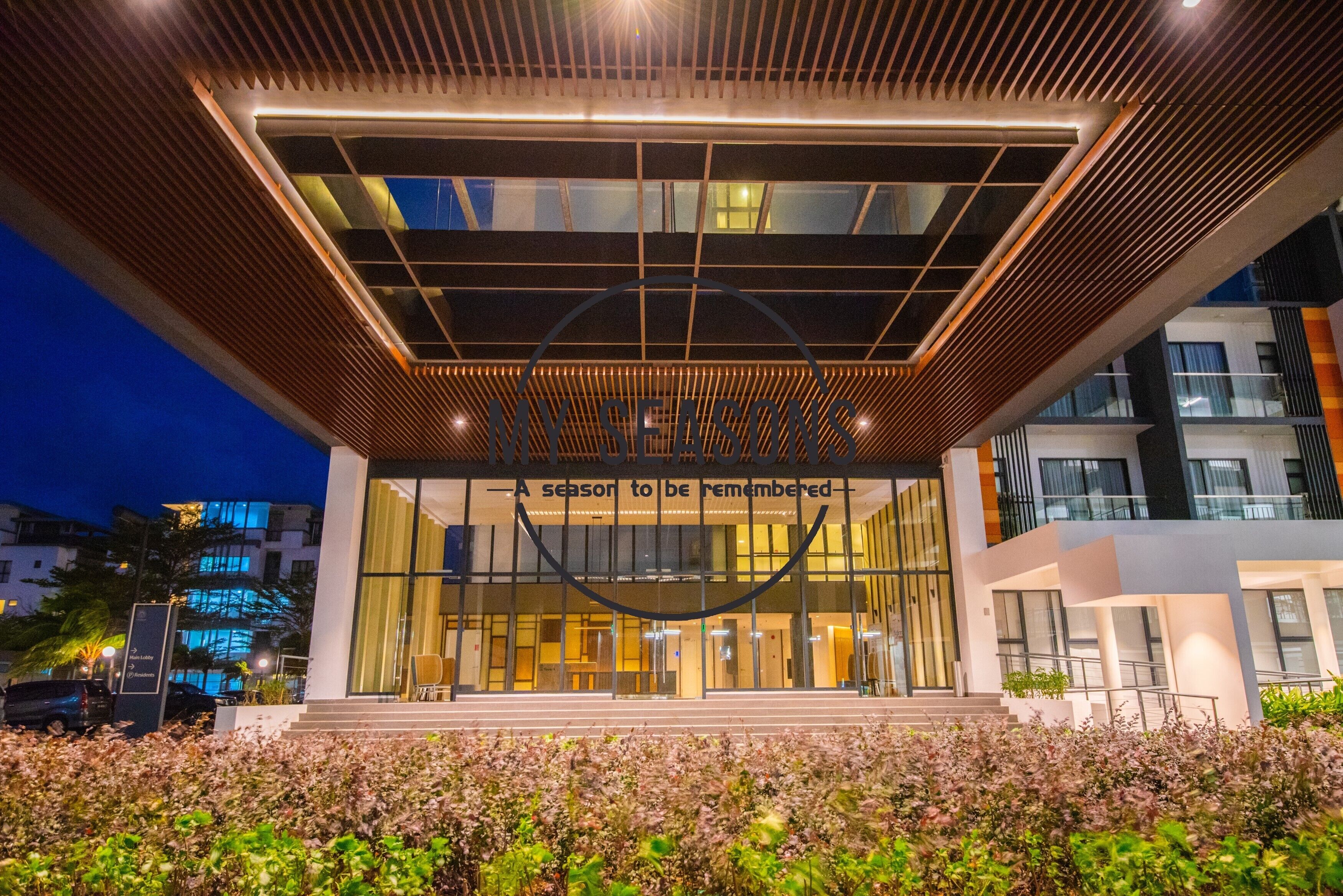 Front of property – evening/night