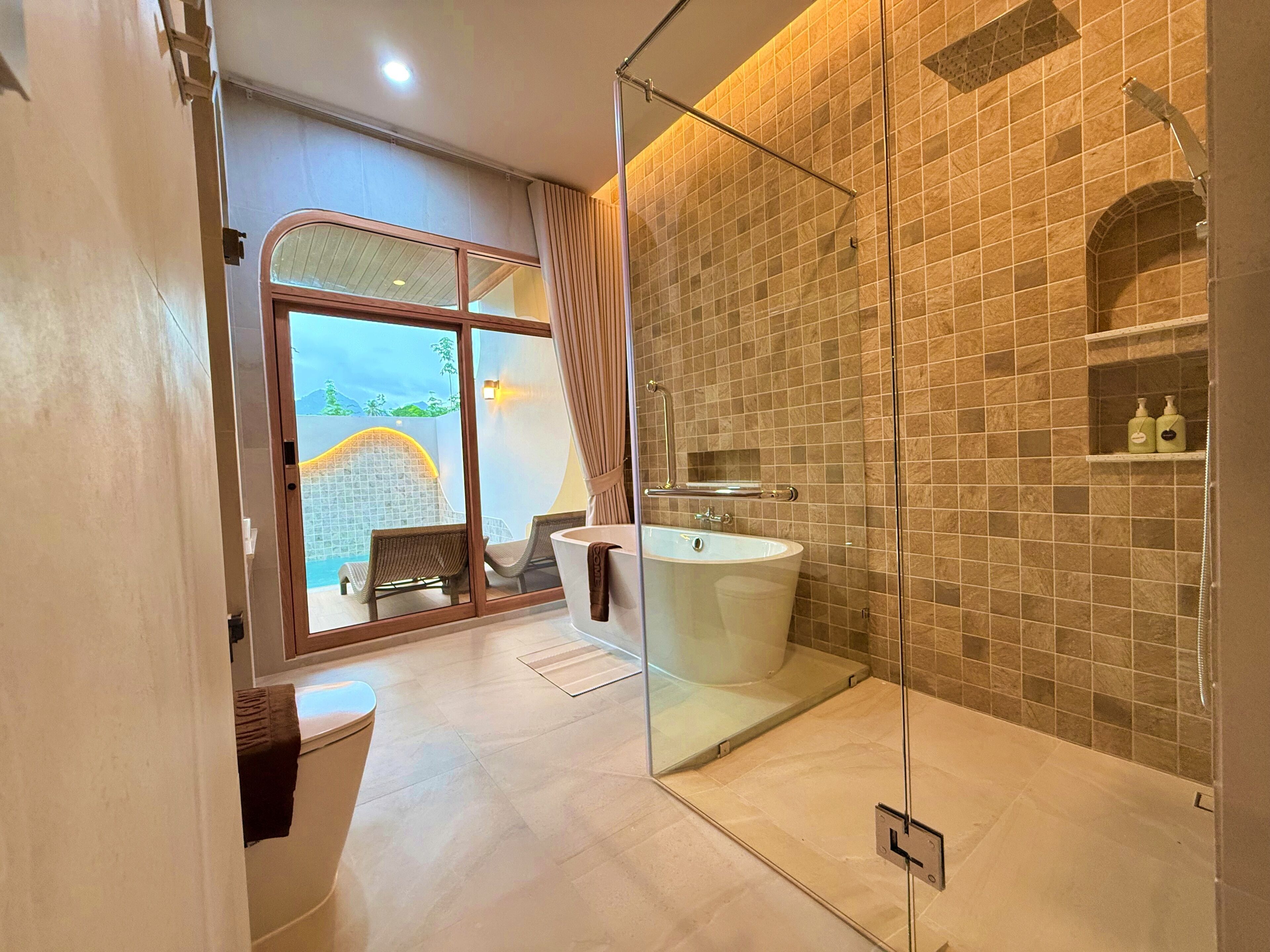 Premier Villa, 1 Bedroom, Private Pool | Bathroom | Shower, hydromassage showerhead, free toiletries, hair dryer