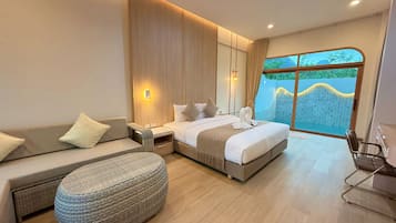 Premier Villa, 1 Bedroom, Private Pool | In-room safe, desk, laptop workspace, blackout drapes